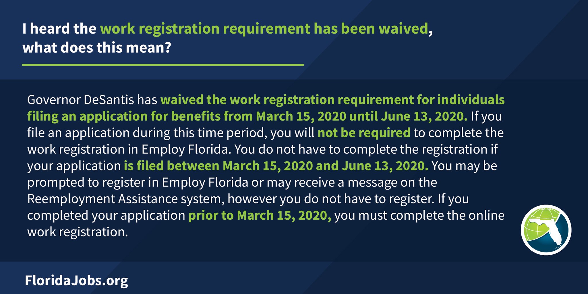 Florida DEO on Twitter "GovRonDeSantis has directed FLDEO to