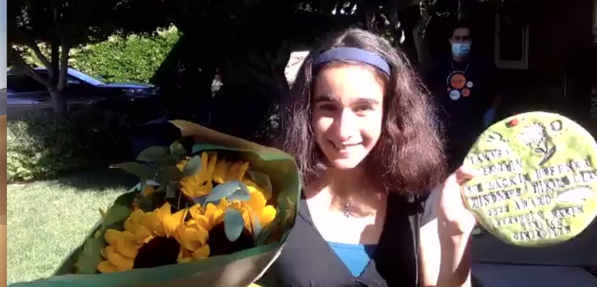 brandeismarin's tweet photo. We are SO proud of this year's recipient of the Jackie Hoffner #Kindness &amp; #TikkunOlam Award - Tamara Lowenstein! Tamara steps to make the world better Everyday! #Graduation2020 #leadwithcourage @ClimateReality @JewishBayArea @jewishsf @BarryHoffner @jchsofthebay @pegsandel https://t.co/WdjjHUcgUU