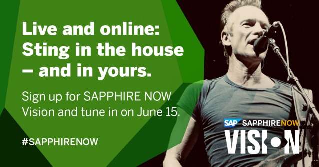 The one and only Sting will join #SAPPHIRENOW for an exclusive performance on June 15. Sign up for your free, all-access pass and join us! bit.ly/3eT5mYW