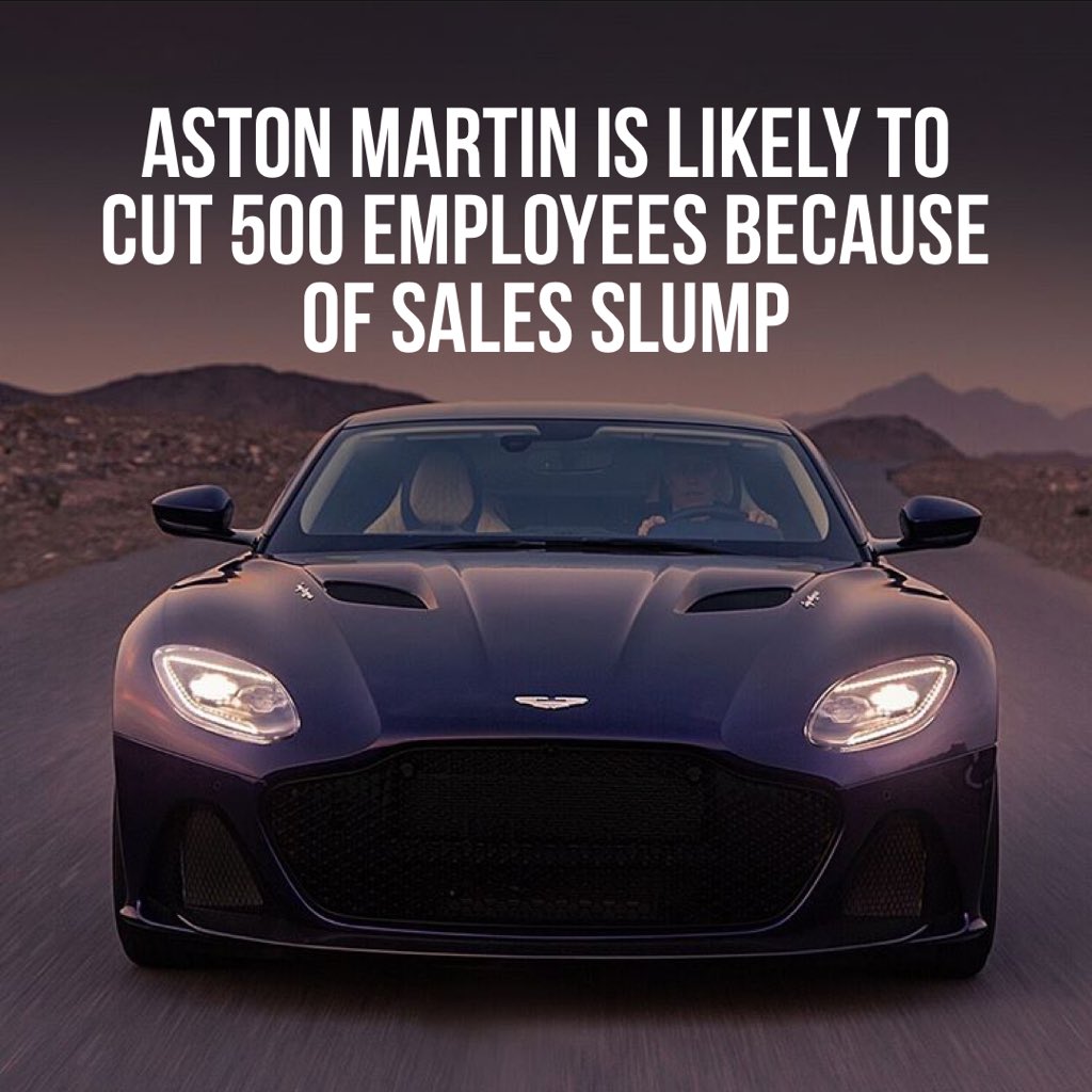 stickshifter_in's tweet photo. @astonmartin has 2,289 employees in total and it is planning to cut 500 employees because of sales slump due to the Coronavirus pandemic. The company states that it needs a smaller workforce as it is producing fewer cars.
The automaker expects to save £28 Million in cost-cutting. https://t.co/XFy0T4ssbE