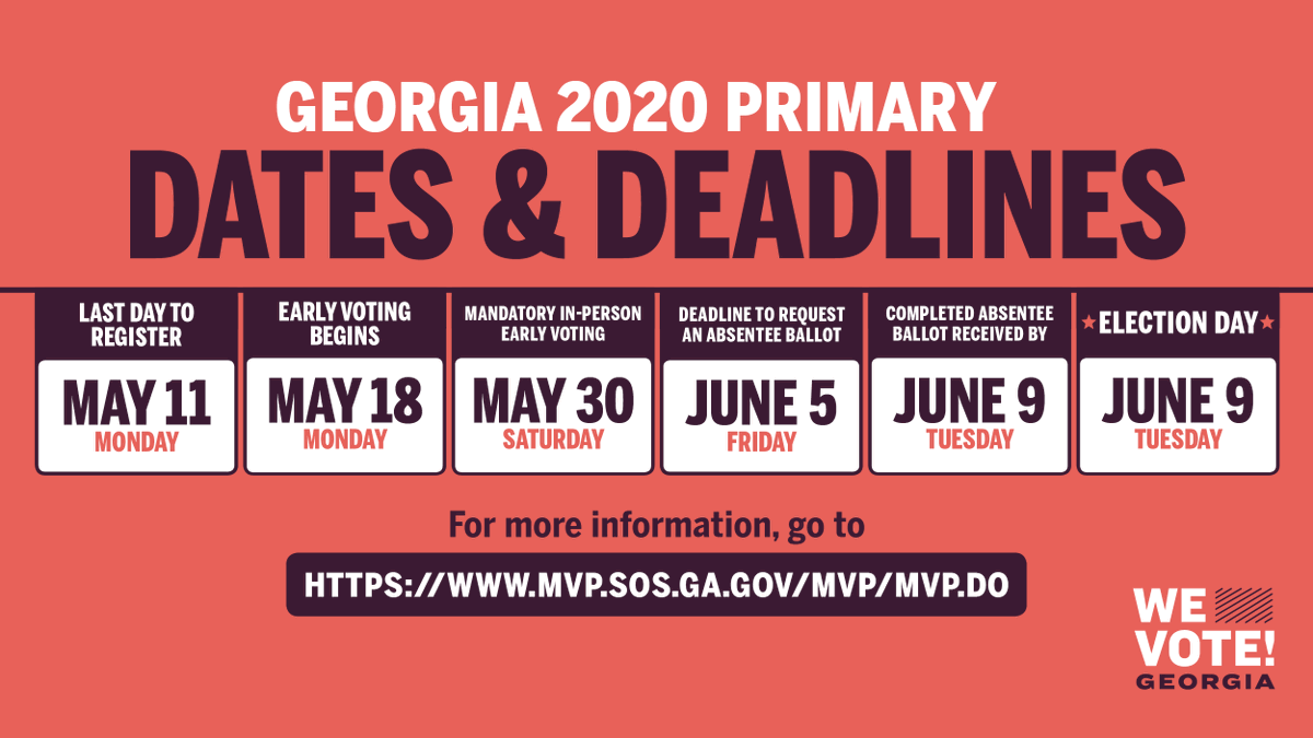 🚨Tomorrow is the deadline to request an absentee ballot in #Georgia. 

You can do this online, by mail, by fax, or in person. Be sure to get yours! 

Learn more: bit.ly/3cwHNn3 
#WeVote #WeVoteGeorgia #2020elections
