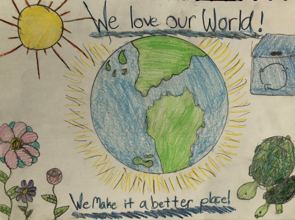 islandhome22's tweet photo. Today’s Jr. Green message is brought to you by Chloe. I miss you Jr. Greens and Green Gang. My students are amazing stewards of this earth! ❤️🌎#jointhegreenside #wholeworldinourhands @StJohnPaul2 @OutdoorClassDay @EcoSchoolsCAN @ecoCaledon @toniaMazz https://t.co/gsYHjiqBOI