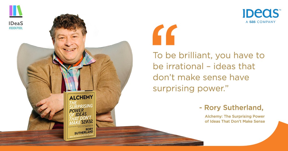 IDeaS_TechCen's tweet photo. Why rationality doesn’t always work? Why should businesses sweat the small stuff? To answer these questions and help us realize the benefits of looking at minor details and thinking on a large scale @choosetothinq led #IDeaSBookPool session on the #book Alchemy by @rorysutherland https://t.co/LIaywyJOIM