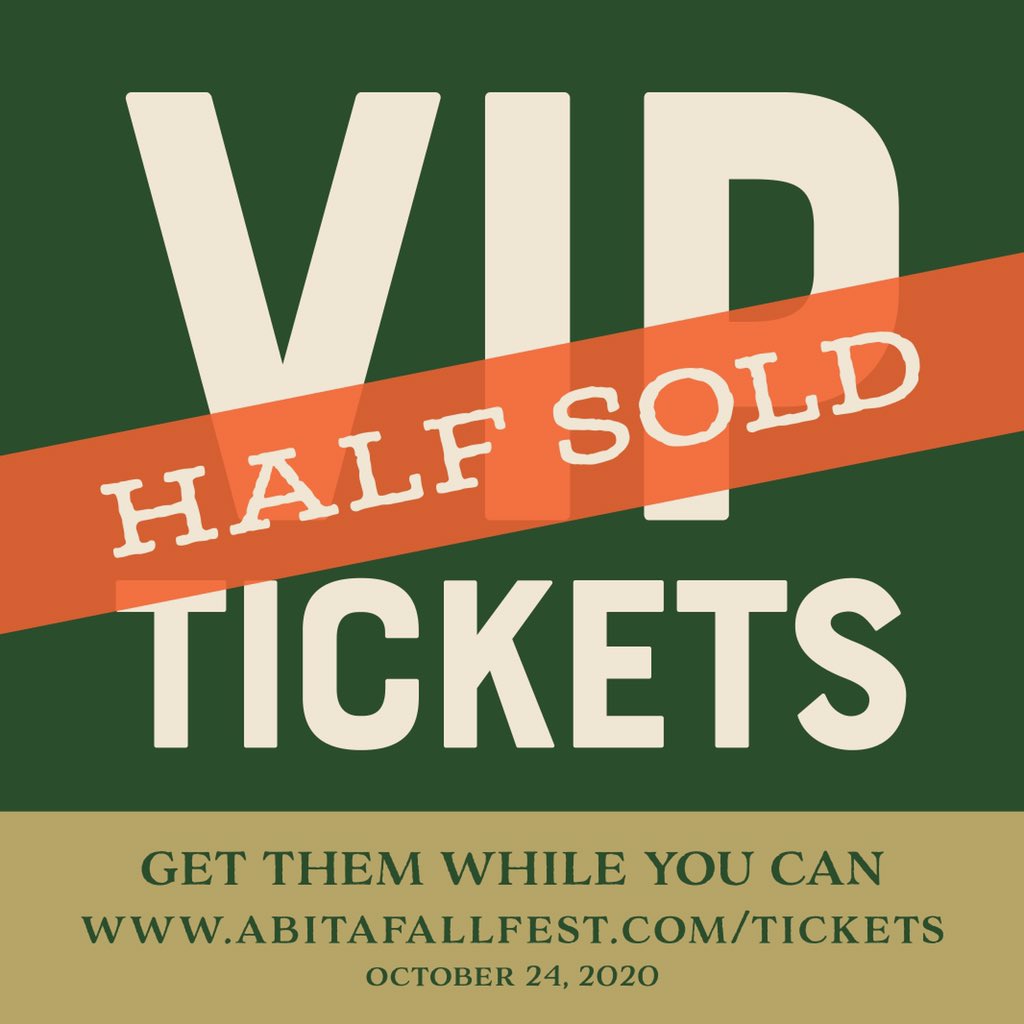 abitafest's tweet photo. That’s right, half of the VIP tickets have sold. So head over to the website or @abitabrewpub to get them while you can. You won’t regret it! #abitafest https://t.co/mqx4xlyjFM