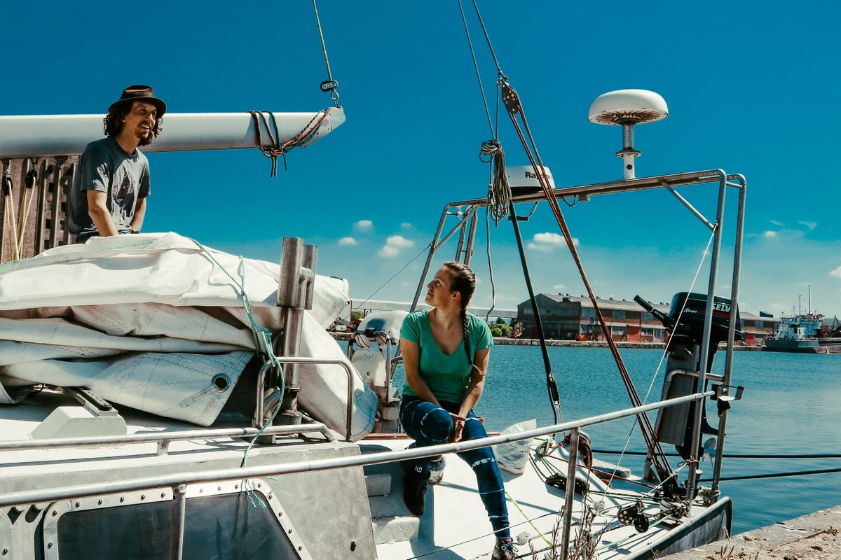 bristolport's tweet photo. Today we said au revoir to Tobias & Sophie of #unumondoexpedition as they head on their adventures into the Arctic to learn about #ClimateChange. Their yacht #Northabout has been at the port undergoing maintenance & we have been pleased to support them in their preparations. https://t.co/lzDSf3MblH