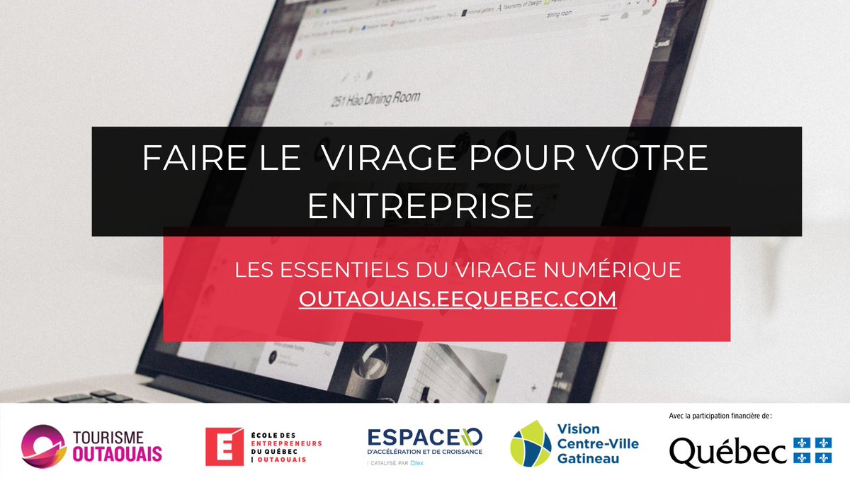 Avis aux entreprises établies en Outaouais! Si vous souhaitez faire un virage numérique, voici un programme de formation qui pourrait vous y aider! 

Pour vous inscrire, visitez 👇
outaouais.eequebec.com/programme-les-…