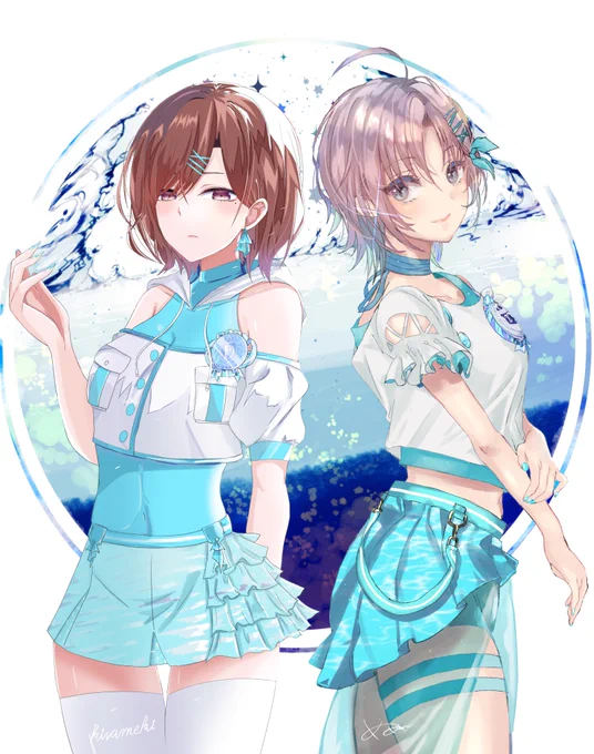 ぬぬぬさん(@nununu386 )の浅倉透と樋口円香でコラボイラスト描かせていただきました!お互い別のコンテンツで知り合いシャニで意思疎通しそのまま描きました!滅茶苦茶楽しかったです! 