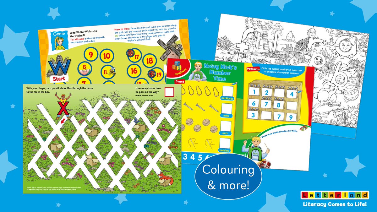 letterland's tweet photo. Calling all parents 🔊 Need a few minutes of peace? We've got you covered 😎 Head over to our website to find free, downloadable word searches, mazes, rhymes, riddles, colouring sheets and more! https://t.co/QimqBTa2yx https://t.co/CzrtINA5zY