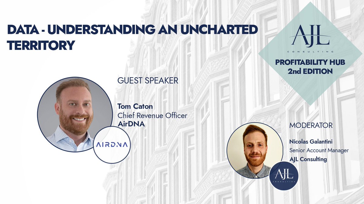 In the last #AJLprofitabilityHUB Nicolas was joined by <a href="/airdna/">AirDNA</a>  Tom Caton to discuss the current #DATA landscape and the latest positive trends. If you are a #propertymanager now is the time to implement market data analysis to come out on top. bit.ly/3cr6pxe