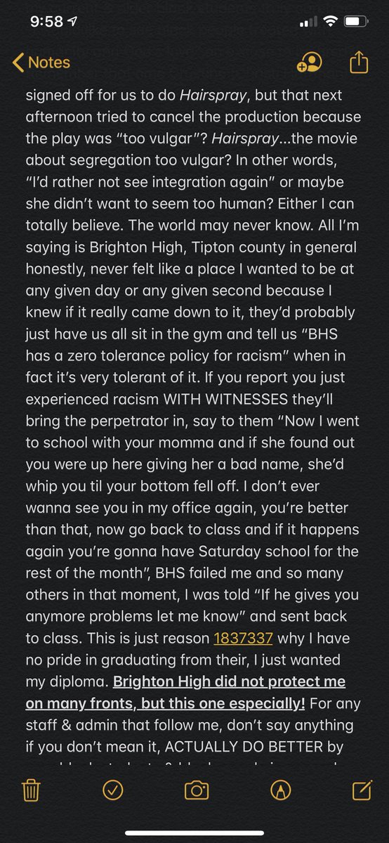 ajblackwxll's tweet photo. RETWEET! We know there’s only a certain demographic you actually cater too. We know the last name you have depends on the treatment you’re given. Do better. Feel free to share with any staff &amp; admin you follow. @BrightonHighTN https://t.co/KqyoVobGNR