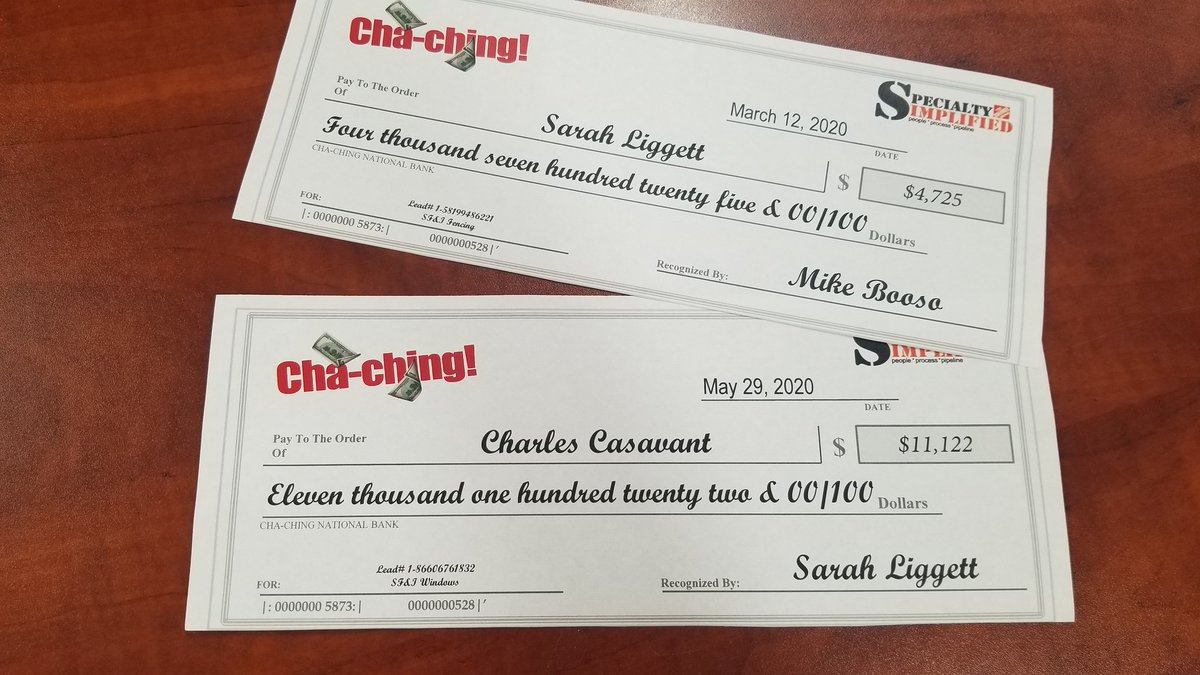Sarah Liggett (@skauffman78) on Twitter photo Even during a pandemic we have had some leads sell! Cory sold $19,549, Bob sold $12,538, I sold $4,725 and Charles(our at home services guy) sold $11,122!! Great job everyone! #chachingchecks 💰💰💵💸 <a href="/BPlantenberg/">Brody Plantenberg</a> <a href="/RececcaS/">Rebecca Killinger HD</a> Even during a pandemic we have had some leads sell! Cory sold $19,549, Bob sold $12,538, I sold $4,725 and Charles(our at home services guy) sold $11,122!! Great job everyone! #chachingchecks 💰💰💵💸 <a href="/BPlantenberg/">Brody Plantenberg</a> <a href="/RececcaS/">Rebecca Killinger HD</a>