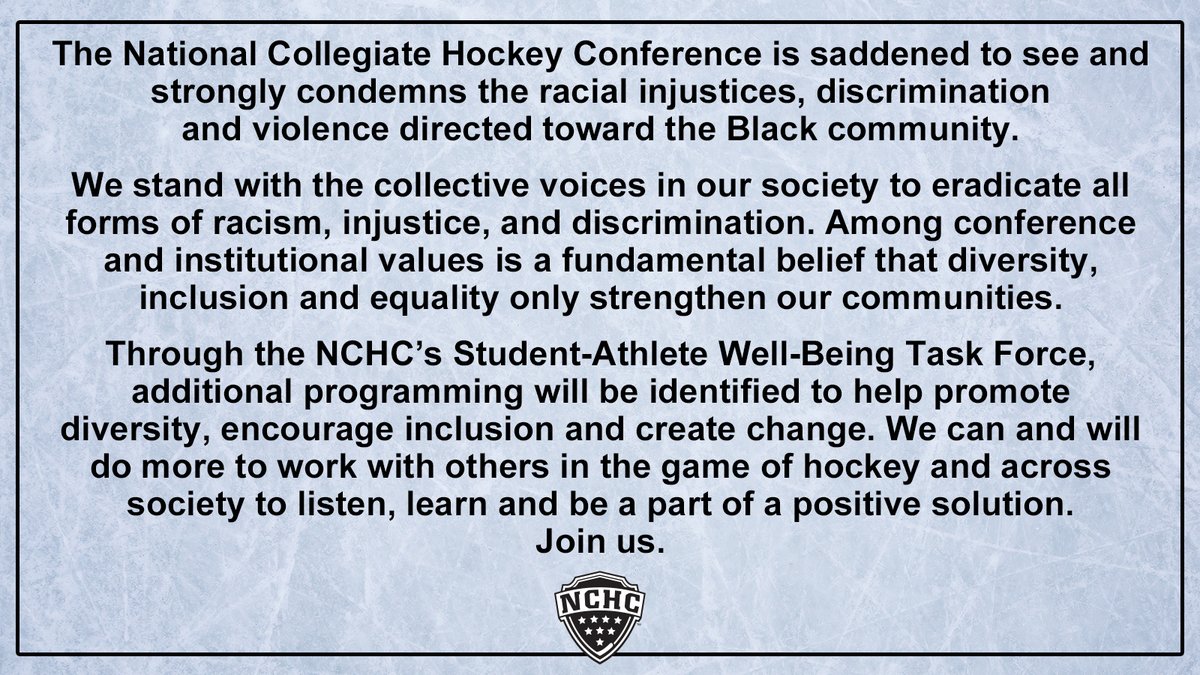 A statement from #NCHCHockey
