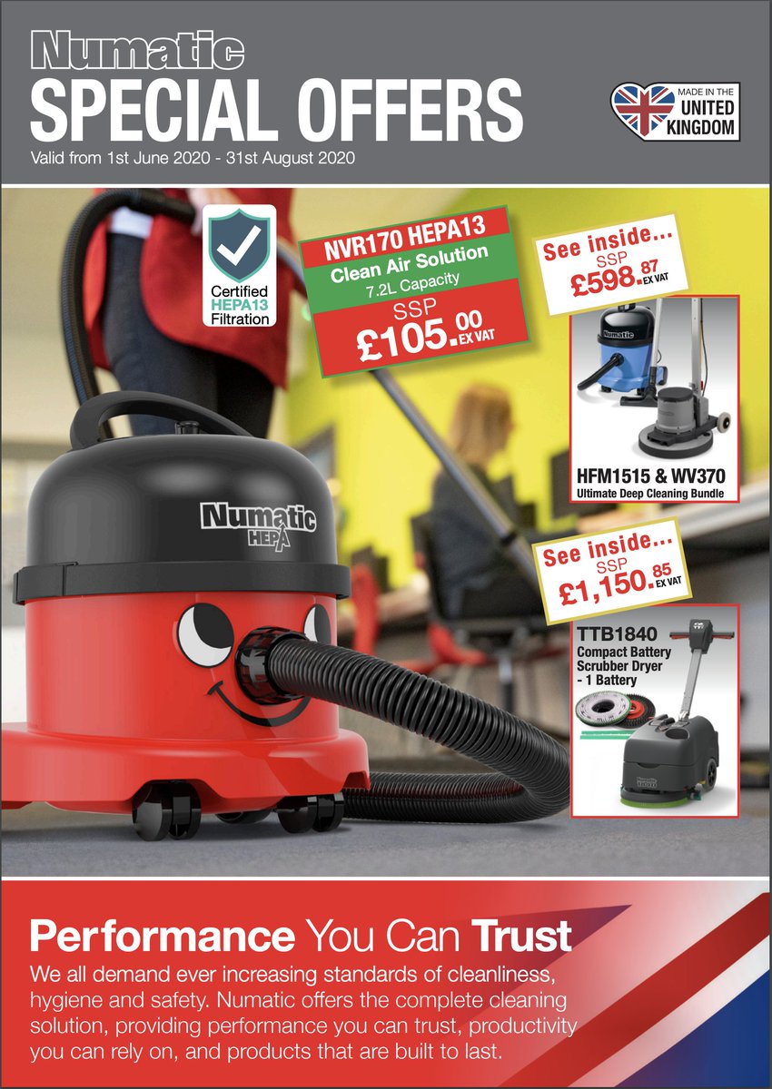 Avanceltd's tweet photo. Numatic special offers!
Professional cleaning solutions for advanced cleaning and hygiene in schools, cafés, offices and more.
Performance you can trust from the UK's most reliable vacuum brand.
https://t.co/iYg3zZvAvs https://t.co/jd6Hys4SJm