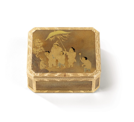 SothebysFr's tweet photo. #AuctionUpdate Estimation haute doublée pour boîte à pans montée à cage en or et panneaux de laque du Japon par Jean Ducrollay, Paris, 1756/1757. Elle emporte
125,000 € #SothebysStyle https://t.co/Qgg2lUMDad