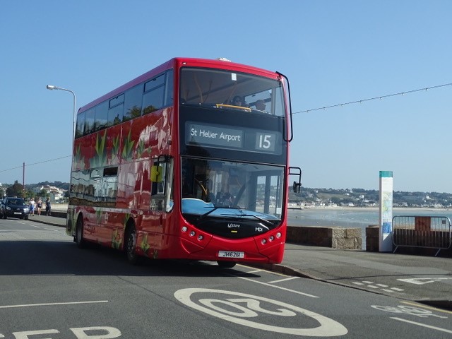 Optaregroup's tweet image. #TBT to the trial of the electric Metrodecker on Jersey. Many thanks to Colin Garnier for the images. #electricbuses #optare