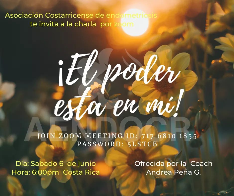 aendo_cr's tweet photo. AENDOCR le invita a la charla de empoderamiento 

Tema: El poder esta en mí
DÍA: 6 junio 2020
HORA: 06:00pm Costa Rica

Unirse a la reunión Zoom
https://t.co/GeYEfPpln2

ID de reunión: 717 6810 1855
Contraseña: 5LSTCB https://t.co/s5rE8PngXz