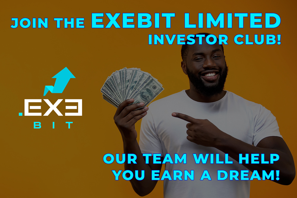 ExebitLimited's tweet image. Want to have a new home? New car? Living without fear of tomorrow? Become an investor in EXEBIT Limited! We help to achieve goals!

#HowTo #investment #earnings #money #bitcoin
 #people #profits #business #jobs #financial #crypto #如何 #投資 #收益 #錢 #比特幣 #人 #利潤 #業務
