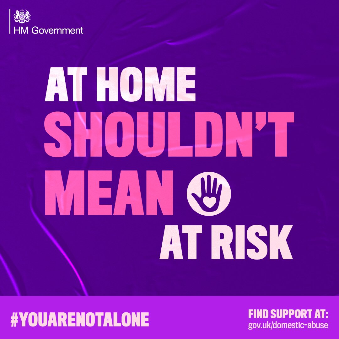 Nobody should suffer from #DomesticAbuse. If you’re worried or suspect that someone you know may be a victim of domestic abuse, find out more: gov.uk/domestic-abuse. #YouAreNotAlone