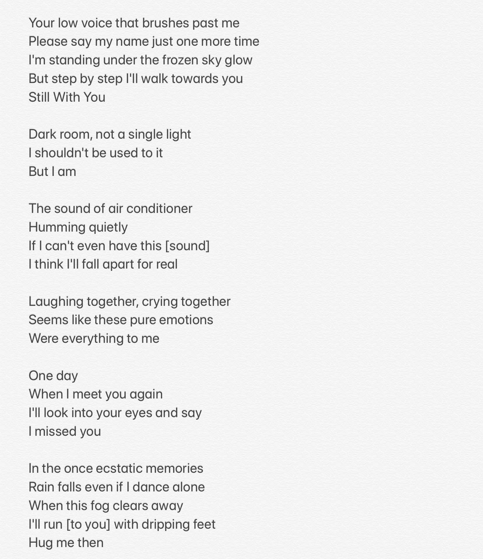 Rin Stillwithyou Still With You Jungkook English Lyrics Translation T Co M4lu9sex8h Twitter