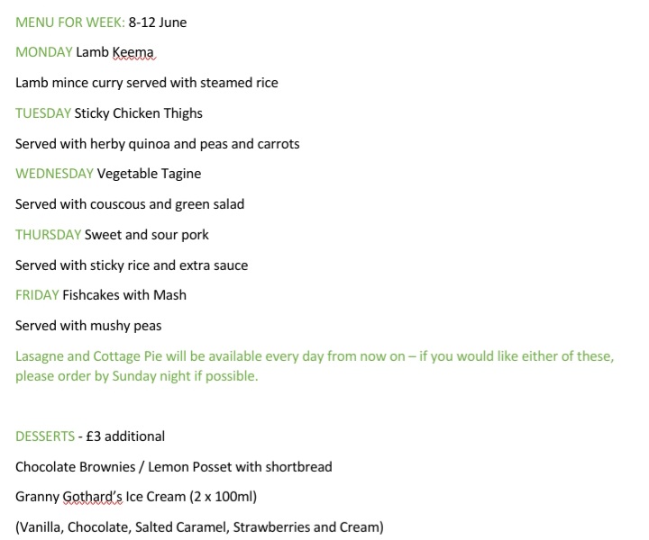 20atecatering's tweet photo. Community Meals for next week. Order by phone, our FB shop, or DM or email! Check out our amazing cake and picnic offerings!
Call Sam: 07549 539613 or Malcolm: 07763 539201
#freedelivery
#goathurst #enmore #spaxton #northpetherton #Bridgwater #somersetcaterer #deliveredtoyou https://t.co/h9T33oem1s