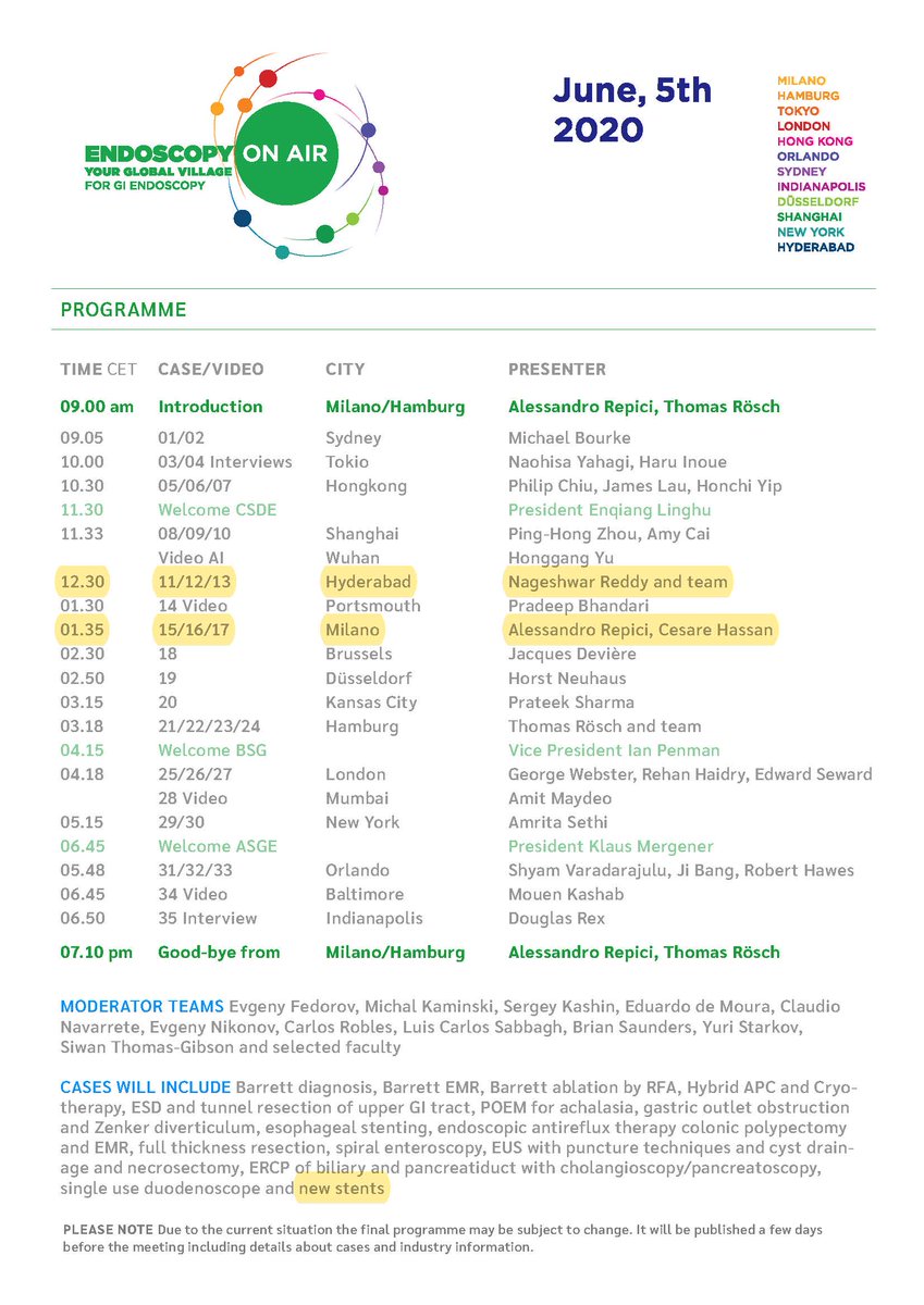 Just one more day before the first worldwide live stream meeting for gastrointestinal endoscopy, that will show clinical cases, technical developments and mini lectures from five continents.

Go to endoscopyonair.com and register today!