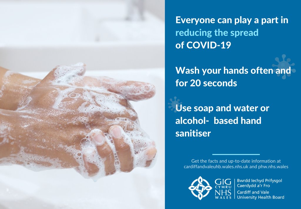 CV_UHB's tweet photo. Everyone can play a part in reducing the spread of COVID-19 by regularly washing their hands for 20 seconds.
Use soap and water or alcohol-based hand sanitiser #Covid_19 #StayHomeSaveLives #WashYourHands #CAVCares https://t.co/HvGxixMgOL