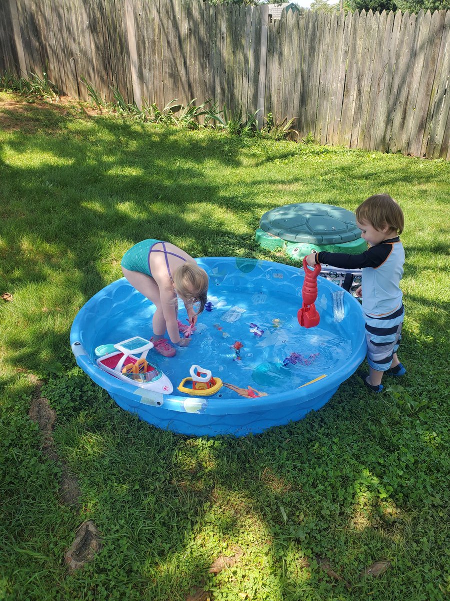 natalienauthor's tweet photo. Back outside again today, this time with Barbie boats and mermaid My Little Ponies. #momlife #enjoythelittlethings #sohotoutside https://t.co/OohlwyM86M