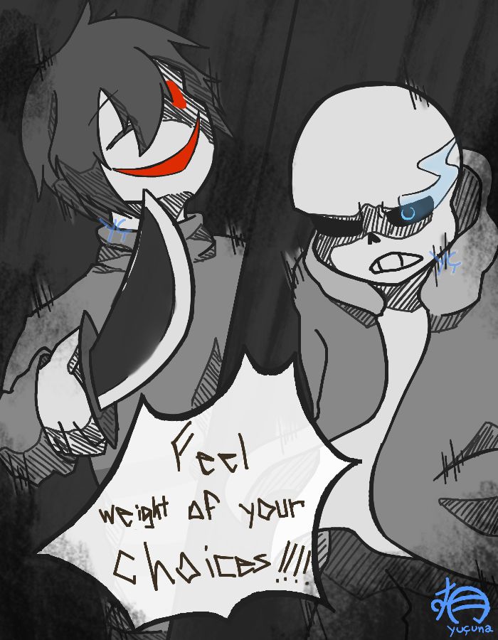 YUssuna's tweet photo. Repudiation (1/2)

#YcArtwork
#undertale #genocideRun #JudgmentHall #LastCorridor https://t.co/QuljqgMWaL