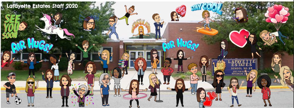 Virtual Greetings from <a href="/25Lafayette/">Lafayette Estates School #25</a> 
Have a great summer! 😊🌞🦁💙💛💙💛 
Thanks <a href="/Mrs4DiMeo/">Mrs.Fantastic4thDiMeo</a> for all your help with this fantastic pic! 
 #BitmojiClassroom #LoveOurStaff #LionPride <a href="/Braunsdorf25/">Edward Braunsdorf</a>