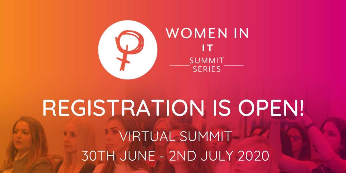 Registration is open for the Women in IT Virtual Sumit! Featuring 6 live webinars across 3 days, this FREE event will provide you with the opportunity to hear how IT leaders are overcoming current global challenges. Register at bit.ly/3eQklCN #WITSummit #tech #technology