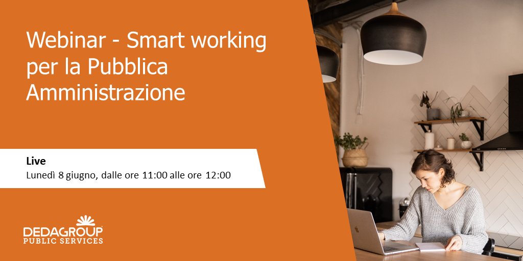 Lo smart working non è uguale per tutti:
Lunedì 8 giugno terremo un webinar per approfondire il tema smart working per la PA, per capire quali siano davvero gli strumenti utili e quale l'apporto delle tecnologie cloud.
Iscrizione gratuita &gt; lnkd.in/eJM4EYa
