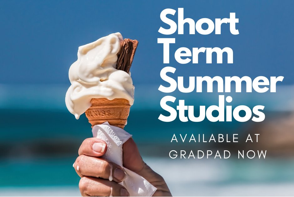 GradPad's tweet image. Postgraduates! Get in touch if you need a place to stay this summer! #summerstudios #shorttermlets #studentaccommodation