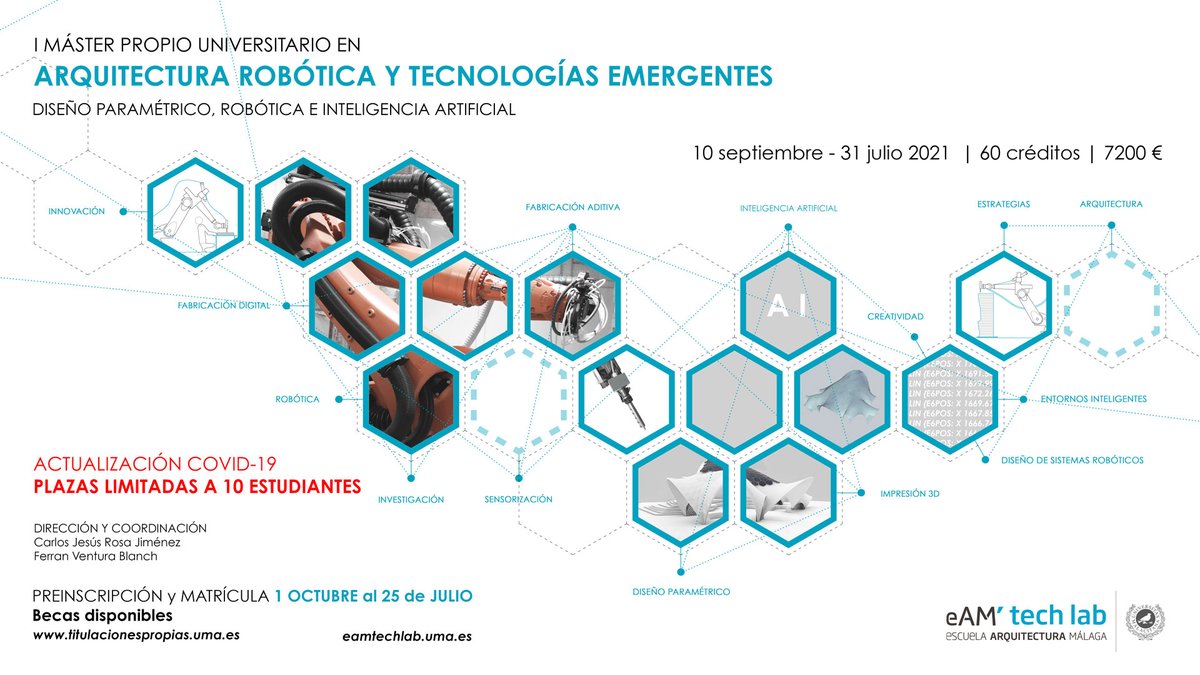 infinitosaurio's tweet photo. I Máster Propio Universitario en Arquitectura Robótica y Tecnologías Emergentes: 
🦾 Diseño paramétrico, robótica e Inteligencia Artificial 💡

➕ info 👇https://t.co/GaL1Y7Yvhr 

#arquitectura #robotica #computationaldesign #AI #diseñoparametrico https://t.co/XEsYJT264s