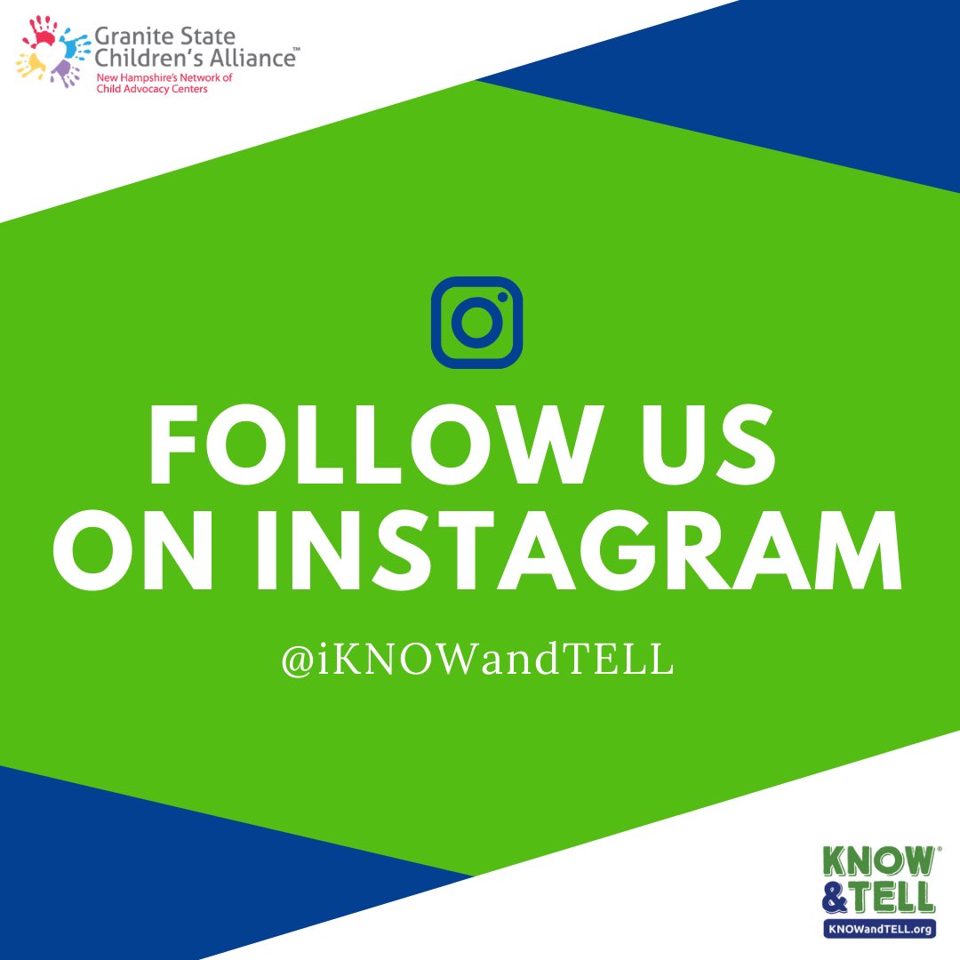 Don’t follow KNOW &amp; TELL on <a href="/instagram/">Instagram</a>? Search @iKNOWandTELL to learn more about how you can advocate for child abuse victims.