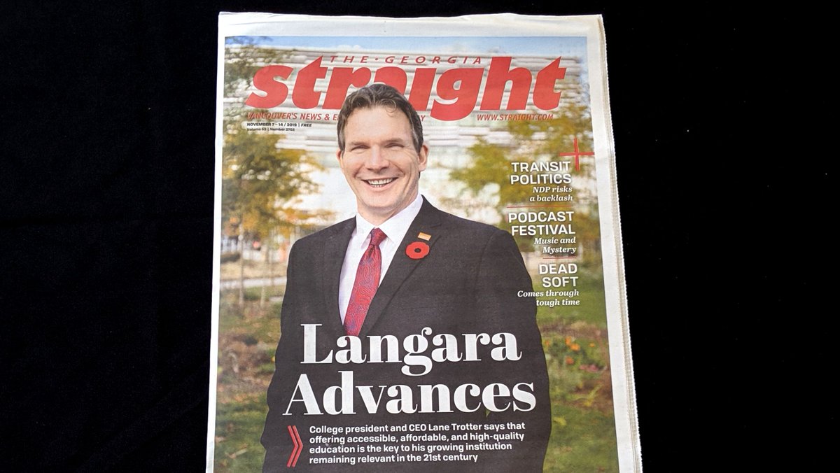 langaracollege's tweet photo. #tbt President and CEO Dr. Lane Trotter on the cover of the @georgiastraight last October! Join us online Tue, Jun 9 at 10 am as we close #beyond49 and reveal the final fundraising amount! Learn more: https://t.co/PQq3pEvtsX. #beyond49 #tbt https://t.co/QQoAQg3wmq