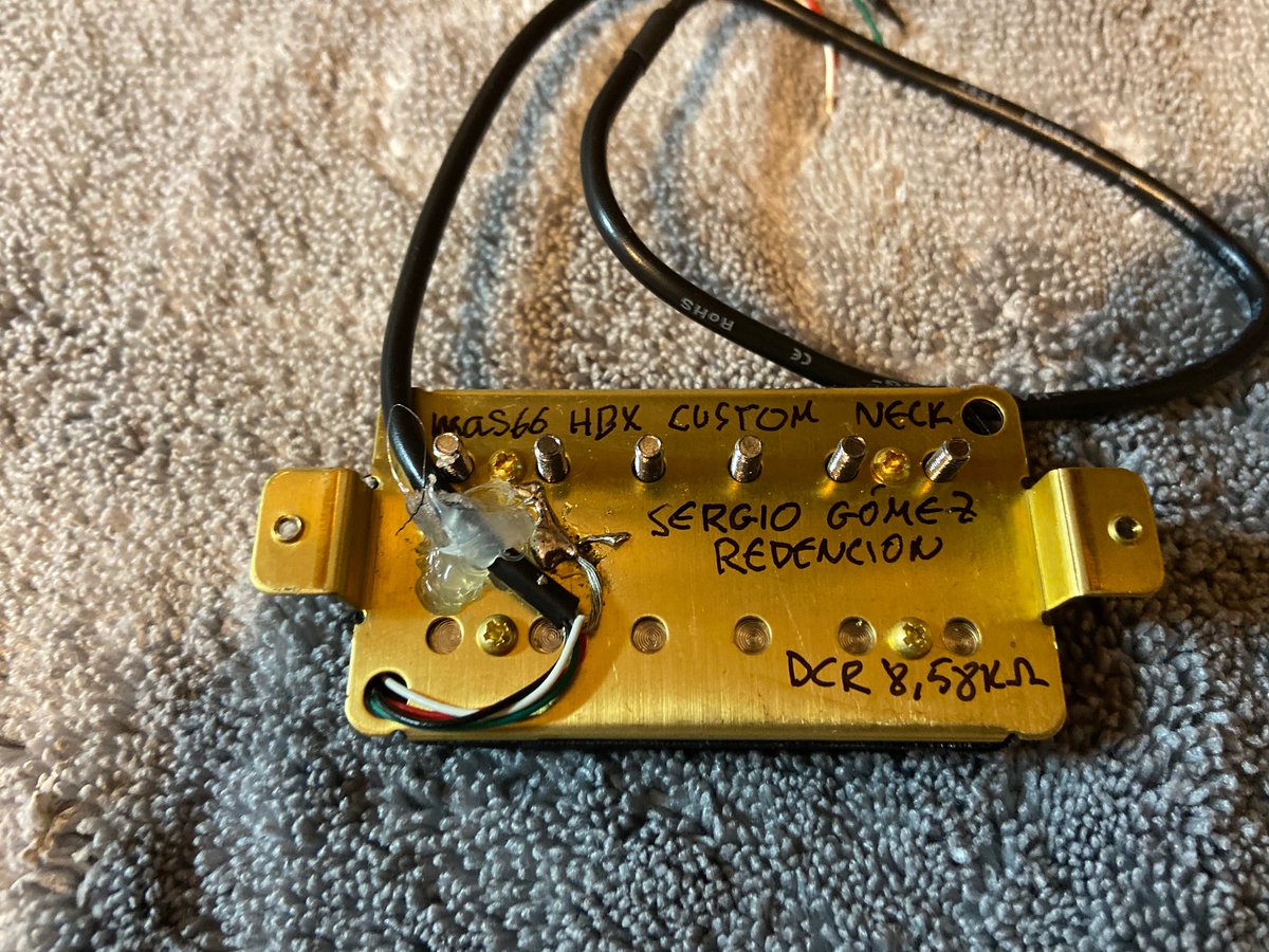 aliagaluthier's tweet photo. Set mas66 HBX Custom Sergio Gomez Moreno (Redención).
Resultado de la construcción
- Pastilla mástil 8.58 Kohms
- Pastilla puente 14.4 Kohms
Los componentes nos los reservamos para nosotros y el cliente😝#guitarpickups #mas66pickus #aliagaluthier @aliagaluthier @mas66pickups https://t.co/x4laqJYLsT