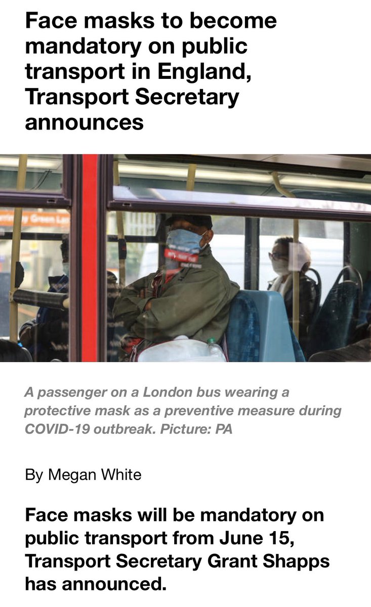 News just out... Face Masks to be mandatory on public transport from 15 June. hawkeyppe.co.uk