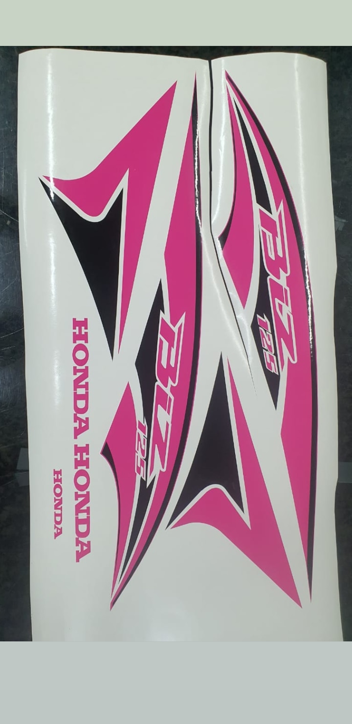 Kit Faixa Adesivo Biz 100 Ks Es 2005 Pink Rosa Personalizado