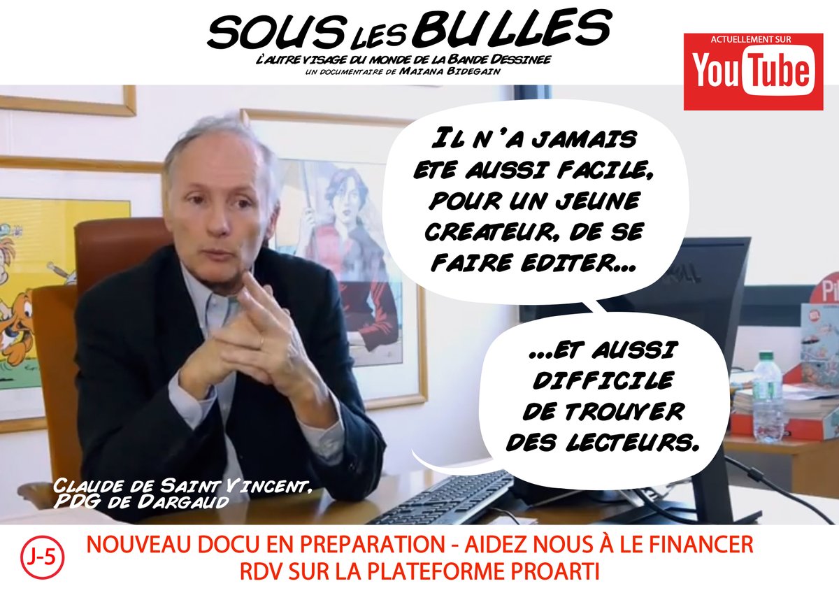 Sur youtube.com/watch?v=IilOp2…

Plus que 5 jours pour participer à la collecte du nouveau projet ! Sous les Bulles 2020, les auteurs contre-attaquent​ !
proarti.fr/collect/projec…

@LigueAuteursPro <a href="/AuteursEn/">Auteurs-Autrices en Action (AAA)</a>
#bd #manga #comics #bandedessinée #bandedécimée  #documentaire #docu