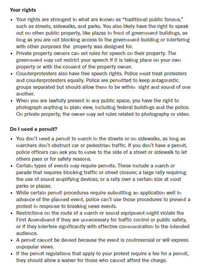 If you are organizing a protest know your rights via  @ACLU