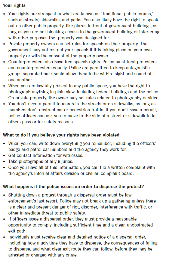 If you are attending a protest know your rights via  @ACLU