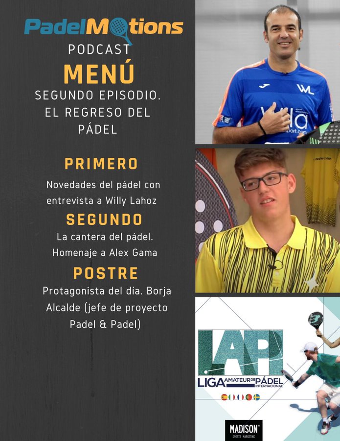 📻Hoy, a partir de las 20:00 estaremos presentes en el podcast de <a href="/padelmotions/">Padelmotions</a> representados por <a href="/borjaalcalde/">Borjaalcalde</a>, quién hablará de la reactivación de las competiciones del padel tras el covid 19.