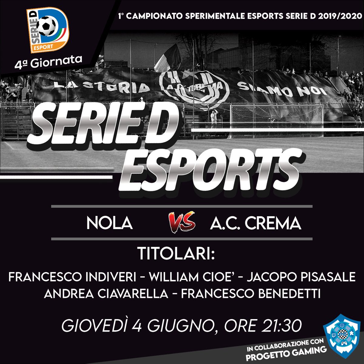 progettogaming's tweet photo. #4giugno
Il #Crema #esports sfida il #nola attualmente quarto in #classifica.
Si prova la terza #vittoria consecutiva contro una squadra davvero ostica. https://t.co/Pfc9JpjBhS