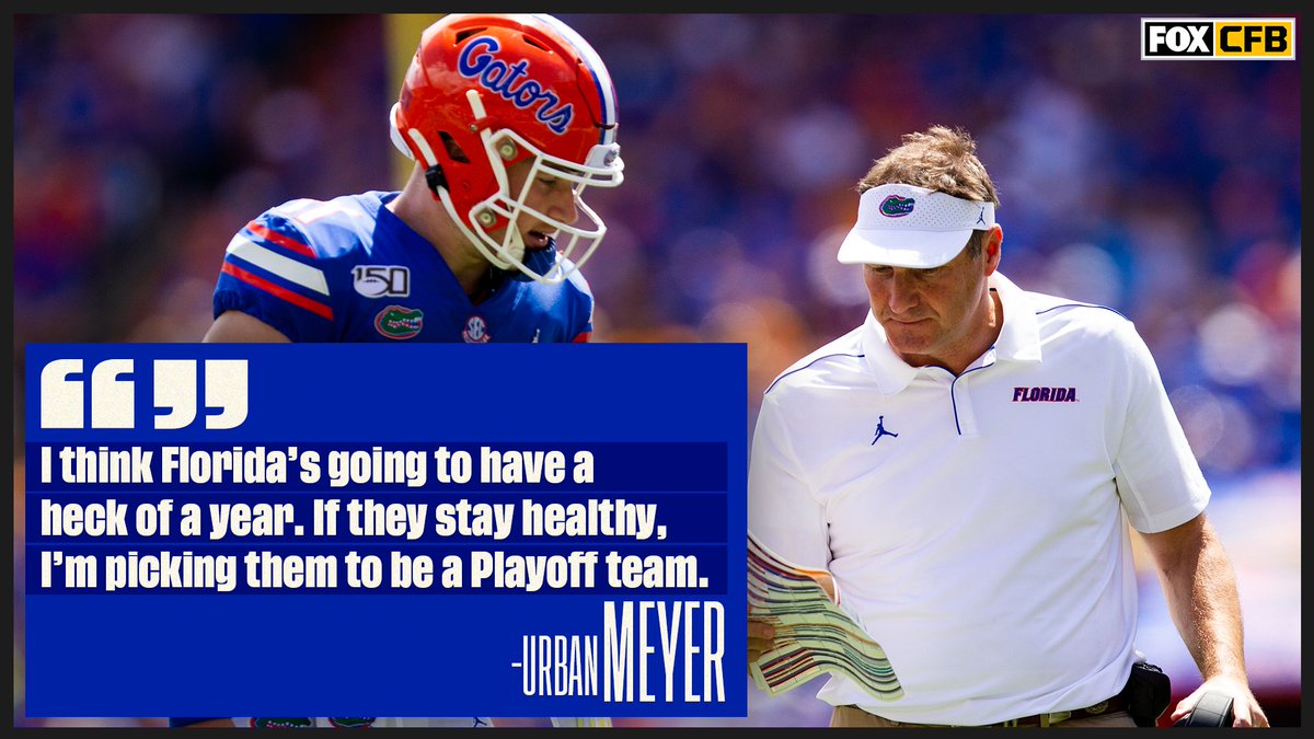 CFBONFOX's tweet photo. 🐊 @CoachUrbanMeyer expects big things from @GatorsFB this season https://t.co/dScsZlcMxy