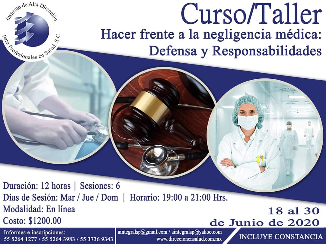 diplomado_aisp's tweet photo. ¿Cómo hacer frente a una negligencia médica?
Este curso es diseñado para #ProfesionalesdelaSalud y #Abogados 
Más información de pagos e inscripción aquí https://t.co/PezC7heP5f

Envíanos un mensaje aquí: https://t.co/DPueT1gO8X https://t.co/4KNdKrflC5
