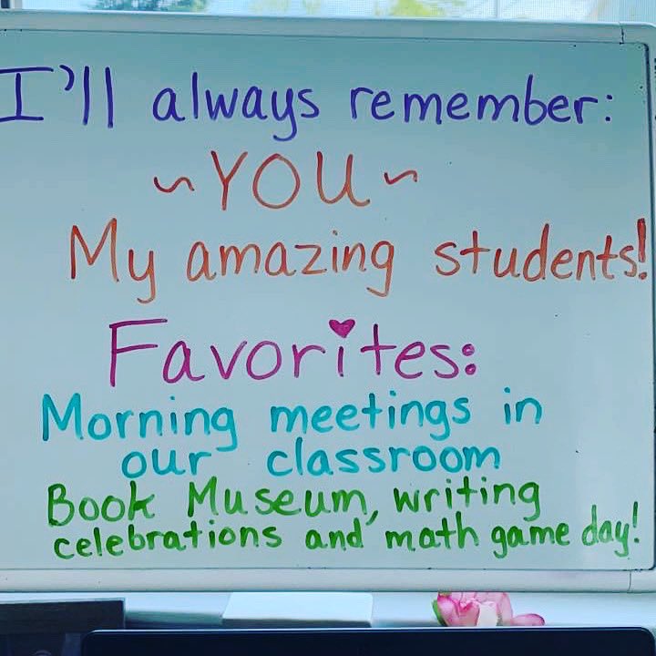 MrsRangos's tweet photo. Celebrating the end of the school year with my class on Zoom is not what I ever could’ve imagined but we did it, we celebrated! We laughed, we danced, we sung happy birthday, we enjoyed a story, we shared memories &amp; I cried when each of them shared “I’ll always remember” moments. https://t.co/fftkrUu3lh