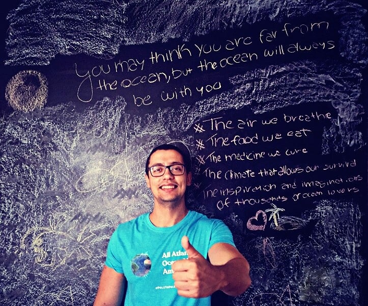 AtlanticYouth's tweet photo. #AtlanticYouth Leandro reminding us that even when we're far from the ocean, the ocean isn't far from us 💙
4 days to #WorldOceansDay! We're doing something creative every day with the colour blue &you should join us! Tag your photos/videos w/ #GoAtlanticBlue & #WorldOceansDay🌊 https://t.co/EuNgi9c3yy