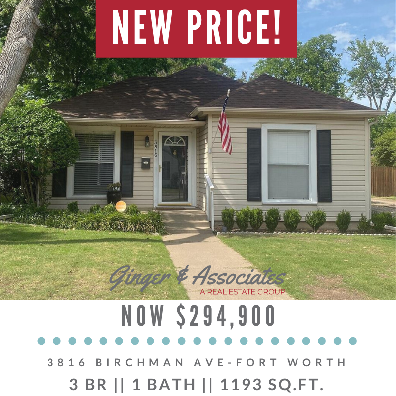 GingerREGroup's tweet photo. New Price Alert!  Charming home located in the highly desirable W. Fort Worth area.  Please let us know if you or someone you know might be interested. https://t.co/FyEKqJBHRN