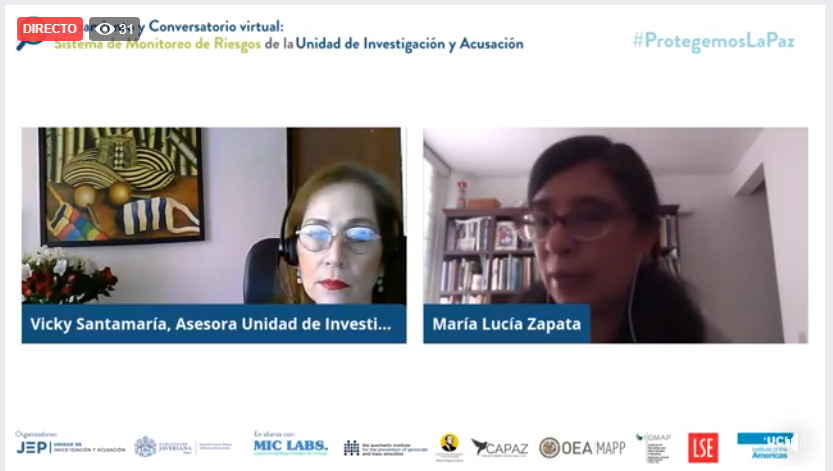 La Directora de Maestría en Estudios de Paz y Resolución de Conflictos, María Lucía Zapata, es la encargada de concluir la jornada del nuevo Sistema de Monitoreo de Riesgos y Prevención de Afectaciones a los Derechos Humanos en Colombia. https://t.co/NiIckiEE4w