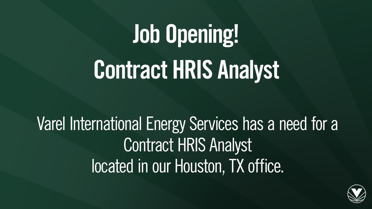 Varel is looking for a Contract HRIS Analyst located in our Houston Texas office.  If you are looking for more information about the job or would like to submit your resume please click: zcu.io/uQI6